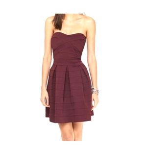 Express Maroon Tube Top Dress